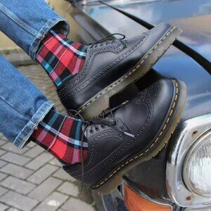 Dr. Martens 3989 Yellow Stitch Leather Brogue Shoes MSRP$190 Comfy & Stylish